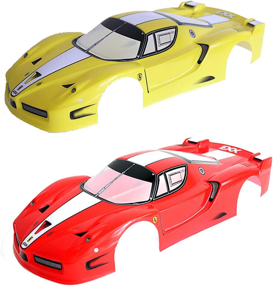 1/10 Scale RC Painted Precut Drift Racing Touring Onroad Car Body Shell Width 190mm with Wing Mirror Accessories (Enzo Red)