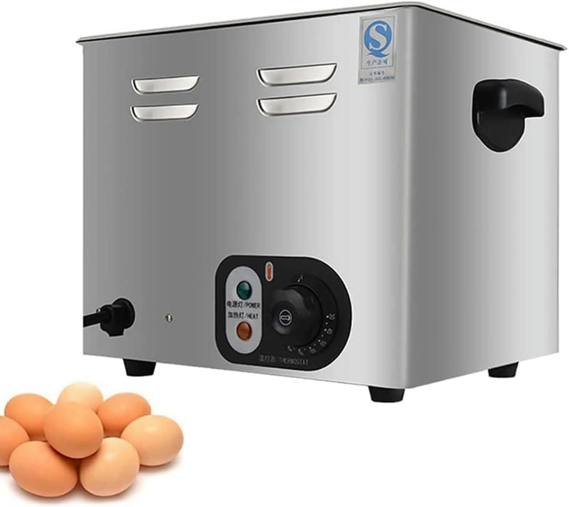 Cuociuova Elettrico da 2600 W, cuociuova Completamente Automatico, prepara rapidnte 60 Uova morbide e Medio-dure, o Sale da tè mattutine, Snack Bar, Aree ristorazione, ristoranti Occidentali