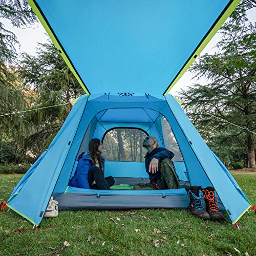 Kazoo Camping Tents 3 Person Waterproof Instant Tents 3 People Cabin Tent Easy Setup With Sun Shade Automatic Aluminum Pole #TOP1
