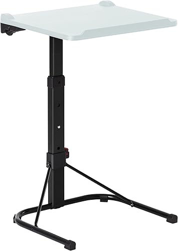 Maarch Mesa plegable para TV, mesa de comedor ajustable para TV, mesa plegable para comer y portátiles, montaje en pared, color blanco