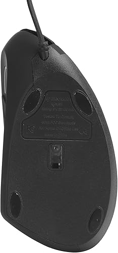 Miniatura 7 de Ratón ergonómico vertical, ratón óptico USB con cable para mano izquierda, 80012001600DPI, para 8Win10, para juego de oficina (negro)