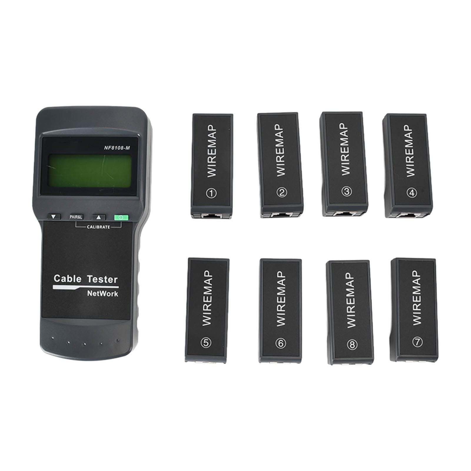 Hyuduo Tester per Cavi di Rete RJ45 Cable Finder con Display LCD 8 unità Remote per Test di connettività con Punto di Interruzione della Lunghezza Coppia di Cavi e Lunghezza Coassiale
