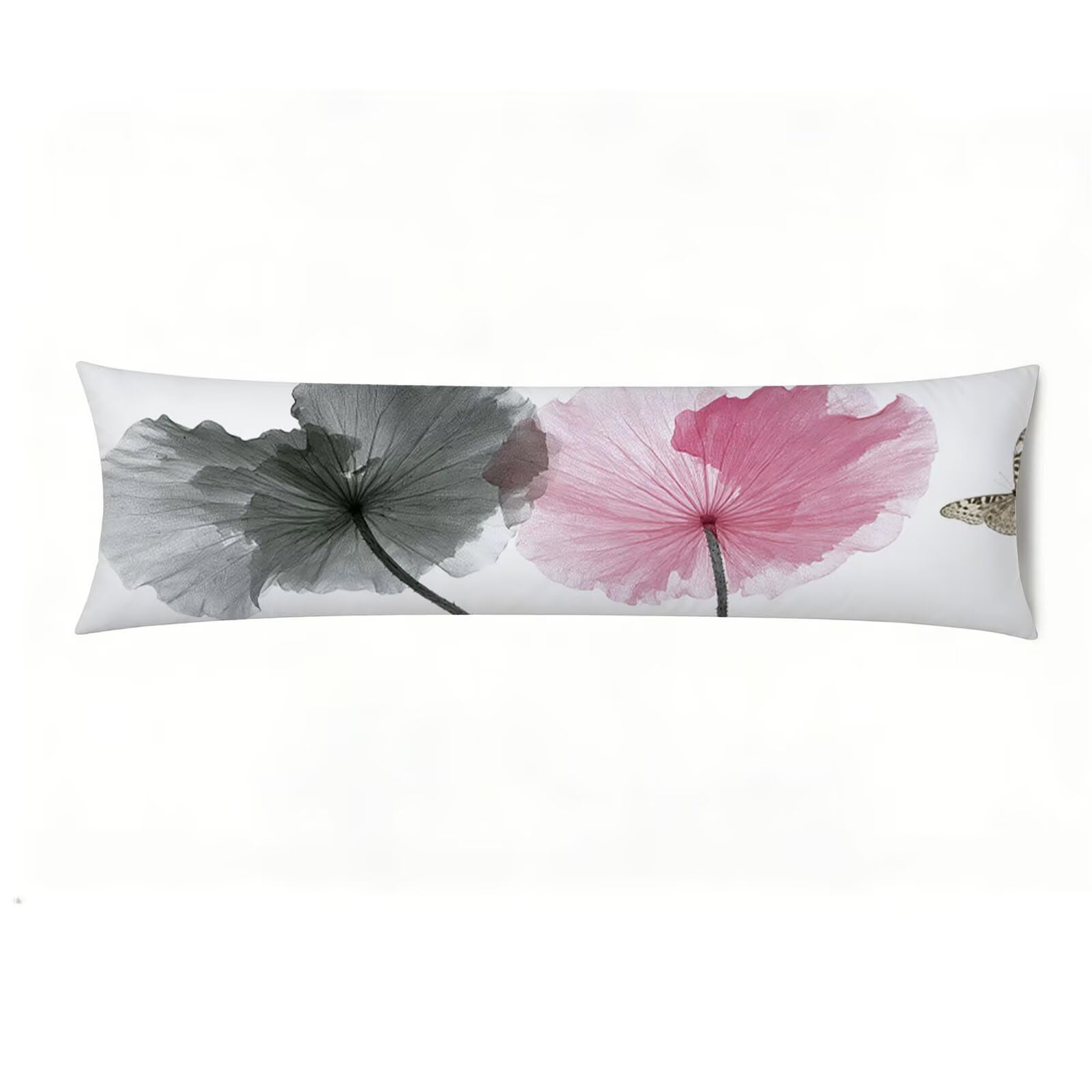 Housses de coussin lin 40 x 120 cm anti-glisse avec fermeture éclair invisible lotus