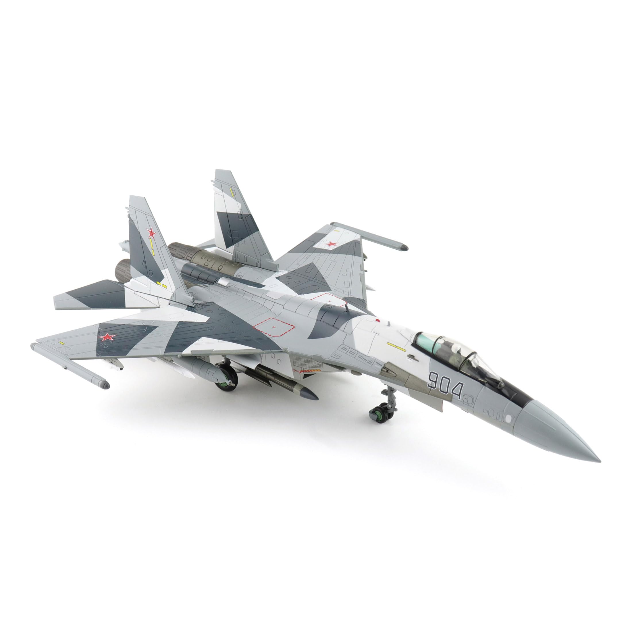 Hobby Master | Replica di aerei militari in scala 1:72 | Su-35 Flanker Prototype 904, Aeronautica militare russa (con 2 x pod ECM, 4 x R-77, 2 x KH-59, 2 x KH-31, 2 x KAB-1500L) | Modello HA5717
