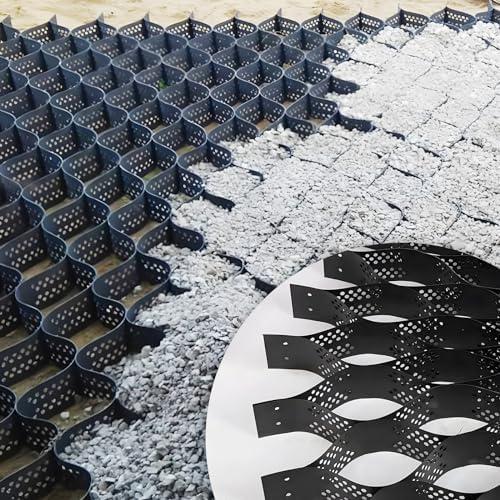 8m Geogrid for Garden Edging & Retaining Walls, Heavy-Duty HDPE Mesh for Gravel, Soil, Walkways, Parking Lots - Durable Outdoor Foundation Solution, H-5cm/2in