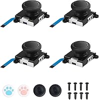 JAOYSTII Joycon Joystick Replacement 4-Pack for Nintendo Switch, Lite & OLED - Anti-Drift Left/Right Analog Thumbsticks with Grips & Screws