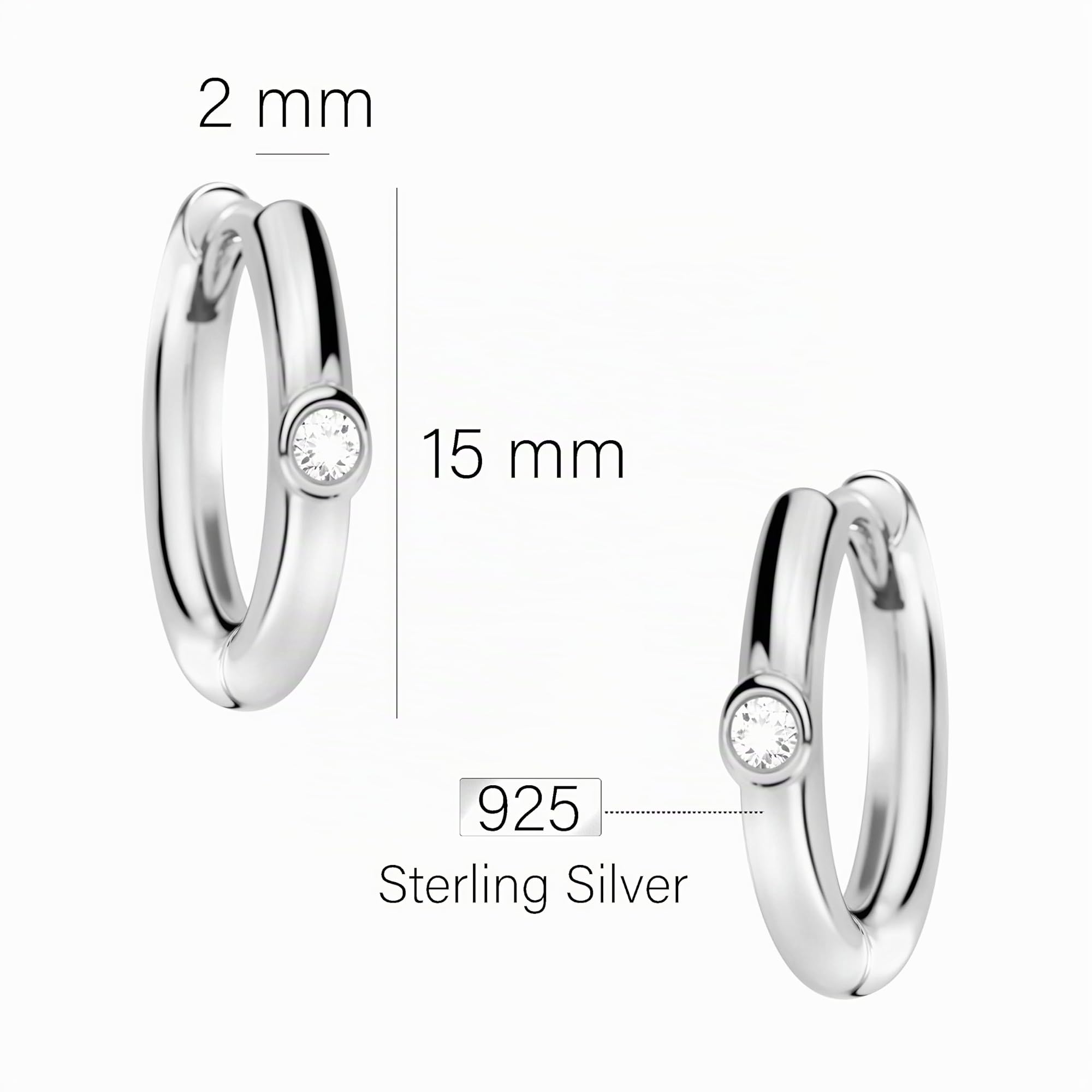 SOFIA MILANI - Damen Ohrringe 925 Silber - mit Zirkonia Steinen - Zirkonia Creole