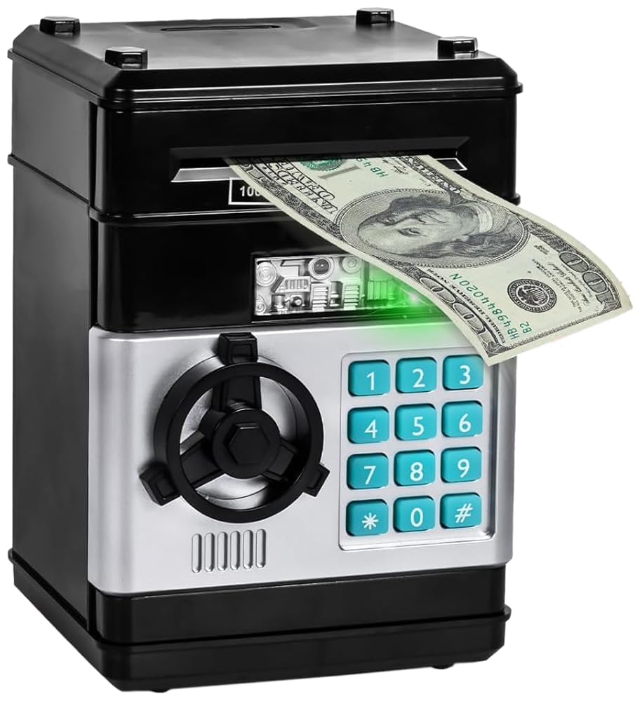 AWH Electronic ATM Money Bank – Password-Protected Piggy Bank with Digital Code Lock, Coin & Cash Saving Box for Kids, Fun & Secure Design in Assorted Colors