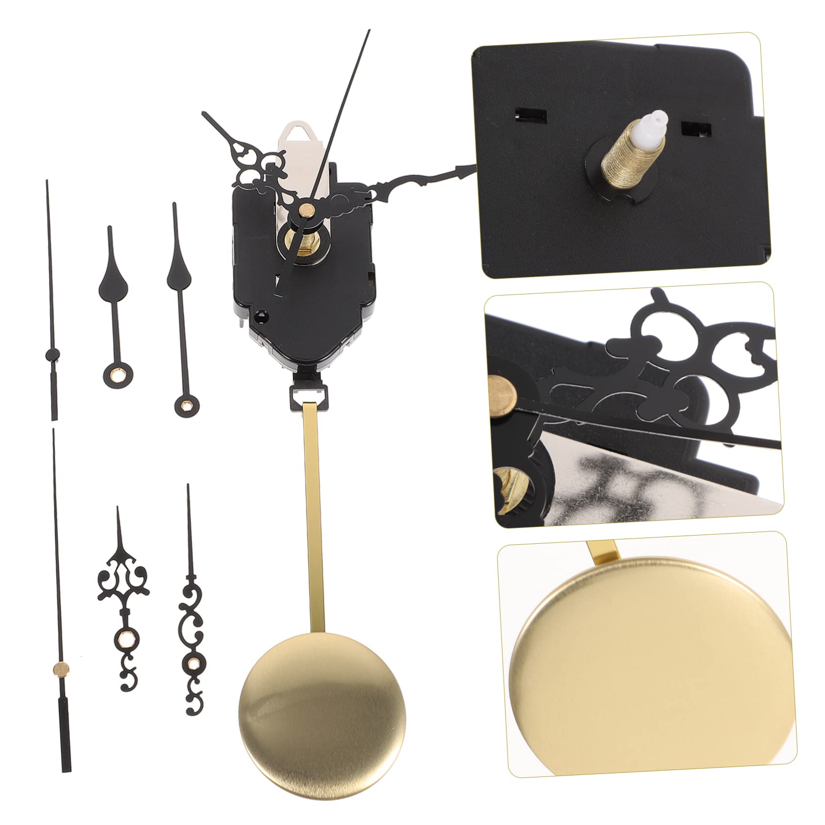 Operitacx 3 Sets Pendeluhrwerk Set Uhrwerke Uhrwerk Kit Analoges Quarzuhrwerk Uhr Kit DIY Wanduhrwerk Uhrkomponenten Kit Schwarzer Kunststoff