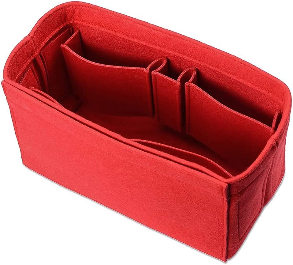 WVHTHVWWVHTHVW Purse Organizer Insert, Bag in Bag Felt Fabric Handbag Organizer, 3 Sizes for Speedy Neverfull, Red, Medium (Medium, RED)