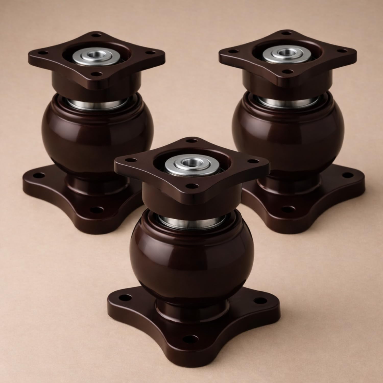 [BRSRE2YFPIOWG2Y4] Elite Heavy Duty Wall Mounted Magnetic Door Stopper Catcher, Size 5 Number, for Main Door, Bed Room Door, and All Other Type Doors Protection, Pack of 3 (Brown)