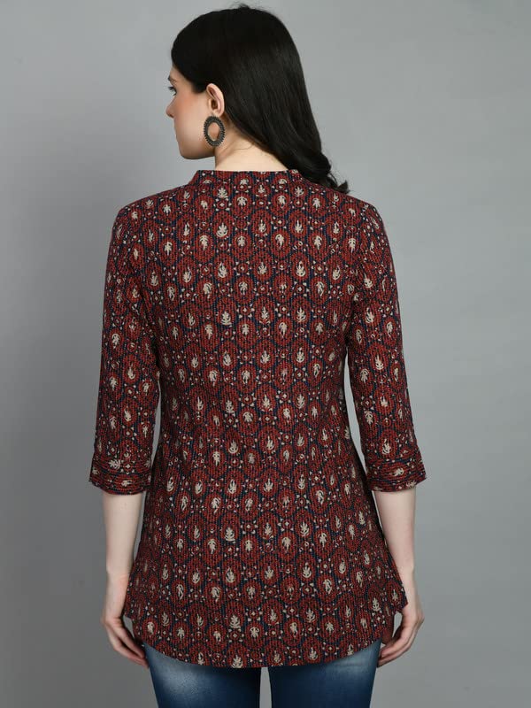 Image of Meesan Women's Casual Ethnic 3 /4 Sleeve Printed Tunic