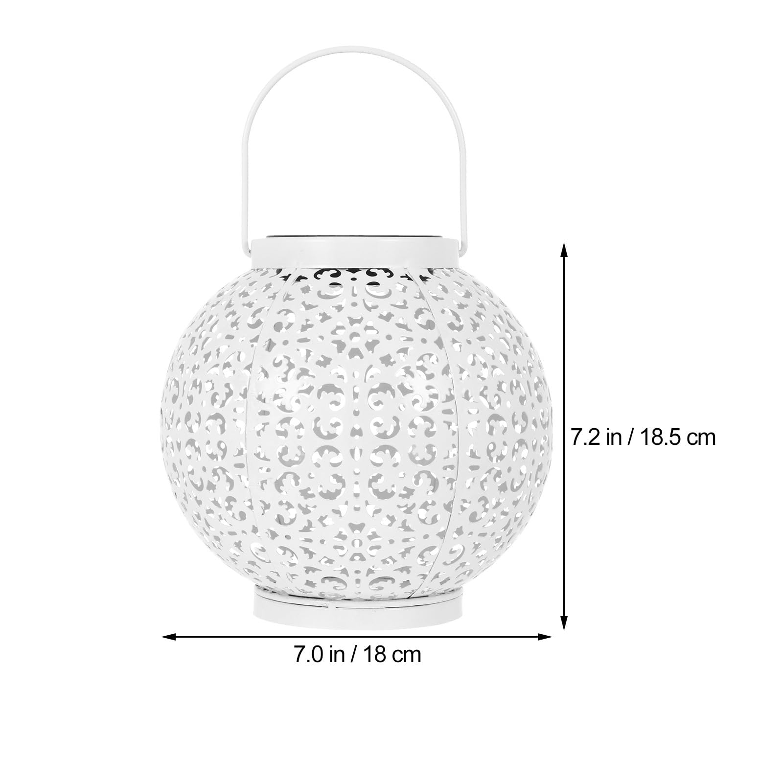 INOOMP Lanterna Solare a LED in Ferro Battuto Luce Sospesa, Lampada da Giardino Decorativa per Esterni, Illuminazione Solare da Giardino per Patio, Portico e Cortile