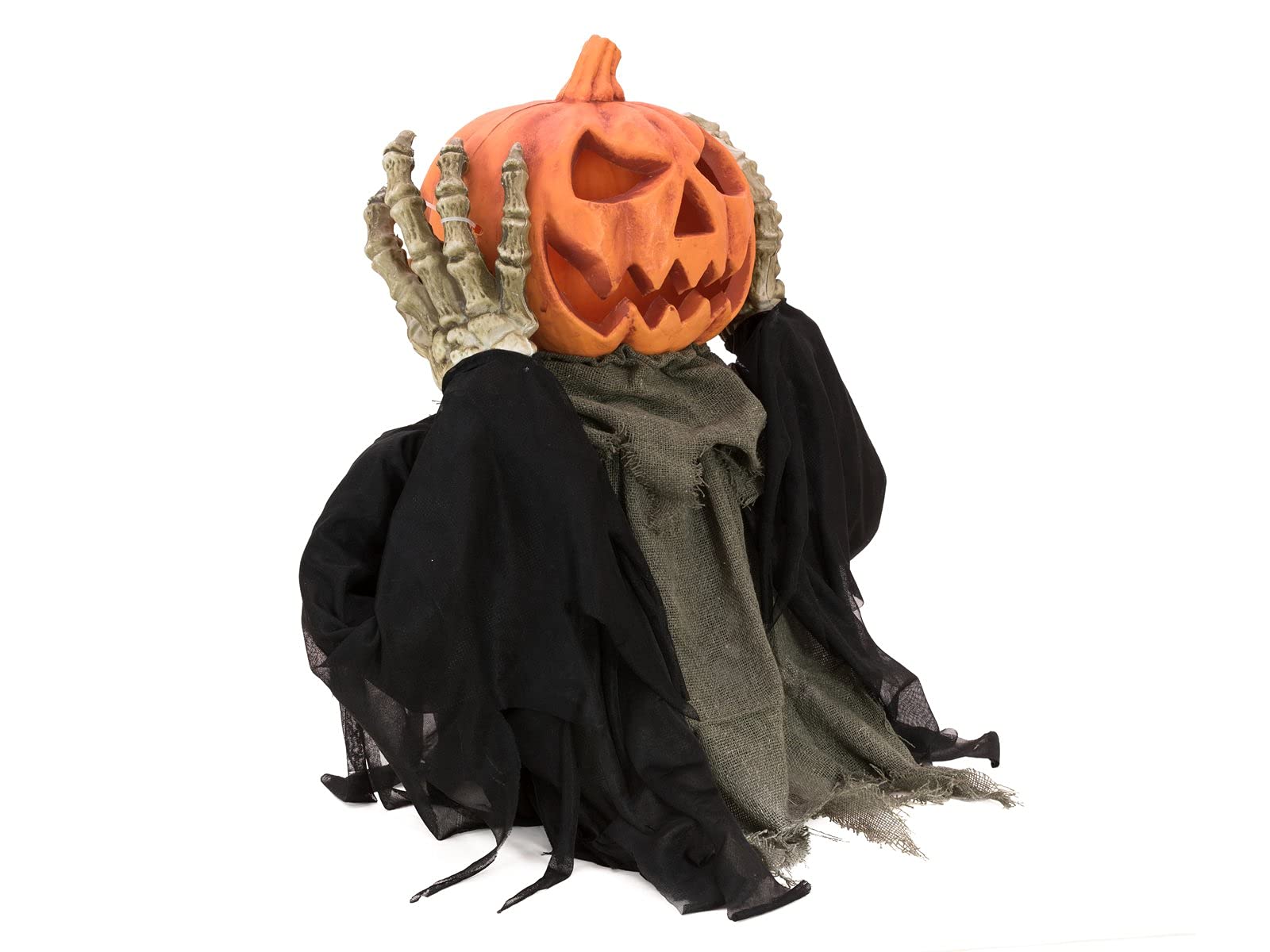 EUROPALMS Halloween Figur POP-UP Kürbis, animiert 70cm | Animierter Kürbismonster-Oberkörper mit Licht-, Sound- und Bewegungs-Effekt