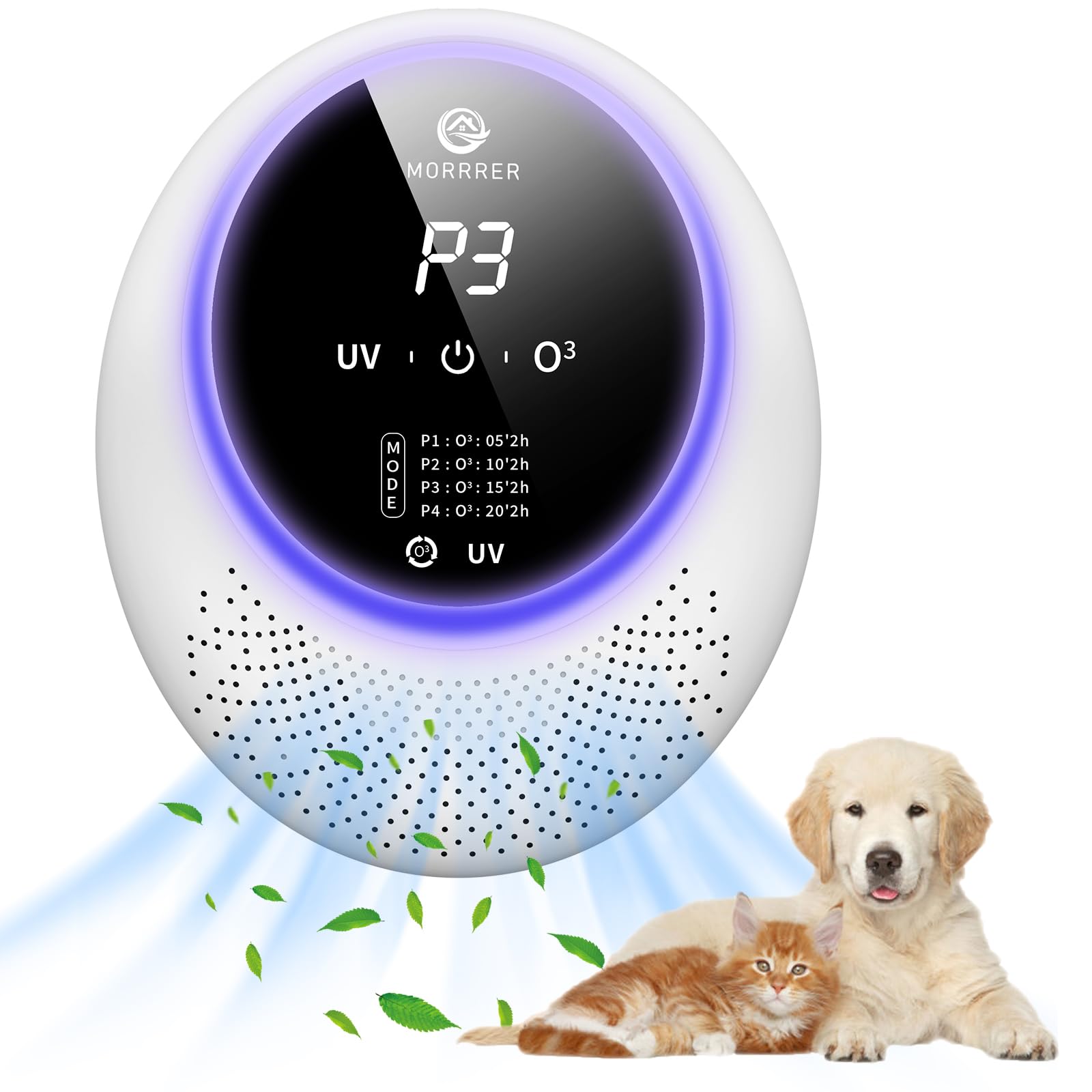Morrrer Ozone Machine Odor Removal for Home & Pets, Portable Pets Poof Odor Eliminator with 10,000mAh Battery, Cat Litter ...