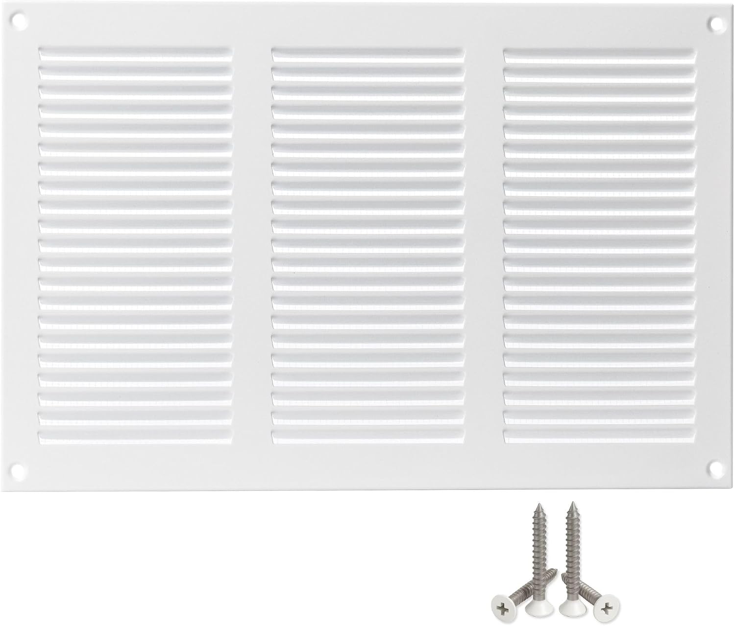 300 x 200 mm Metal White Ventilation Grille with Insect Protection - Grille for Ventilation - Exhaust Air Grille