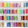 Festival Chunky and Fine Glitter Mix, Teenitor 32 Colors Chunky Sequins & Fine Glitter Powder Mix, Iridescent Glitter…
