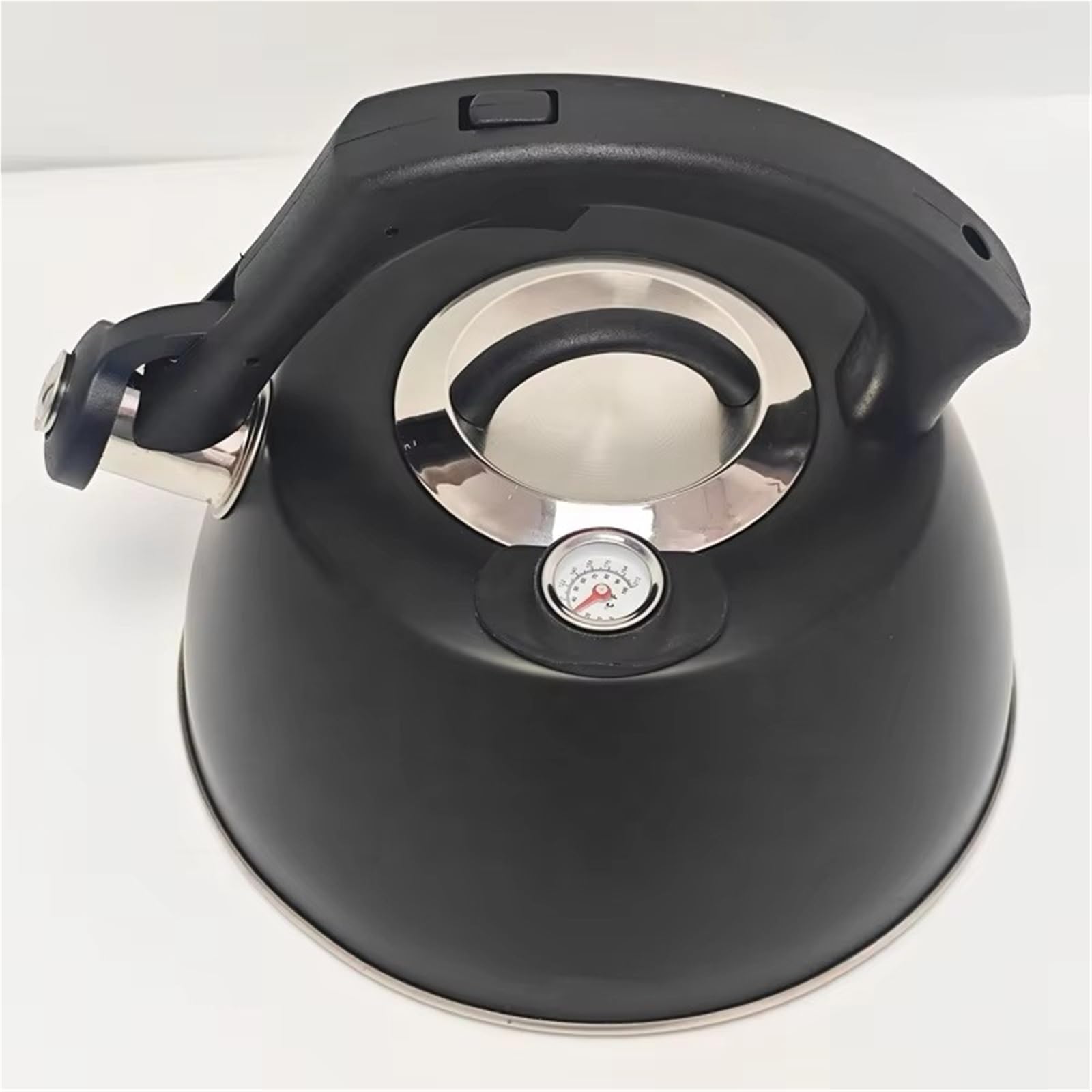 hervidor esmaltado, Tetera de acero inoxidable con termómetro(Black 2.5L)