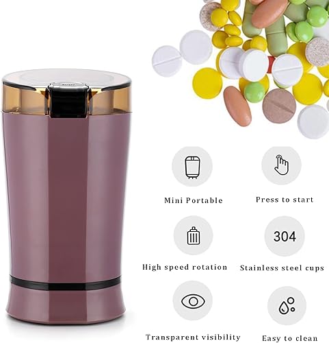 Miniatura 22 de Trituradora eléctrica multifuncional de píldoras, moler la medicina y las tabletas de vitaminas o granos de café de diferentes tamaños en polvo fino