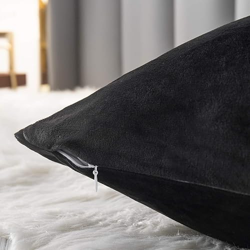 Miniatura 9 de Funda de almohada corporal de terciopelo con cremallera oculta, suave y acogedora, funda de almohada de franela con cremallera (20 x 48 pulgadas,