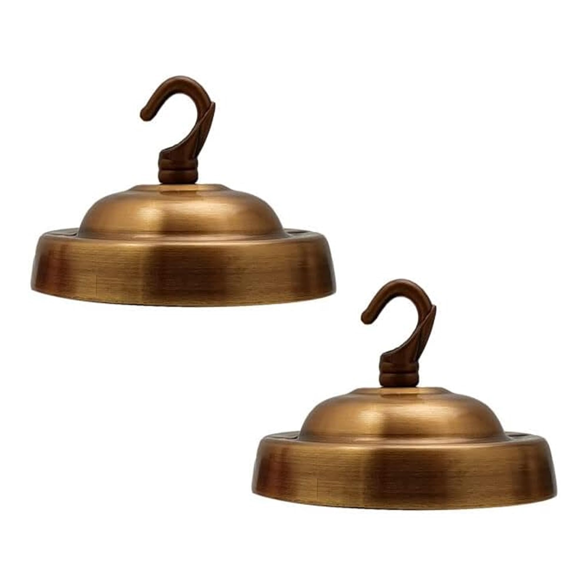 LEDSone Ceiling Rose Hook Plate Vintage Yellow Brass Metal 10.5 cm 2 Pack Antique Single Out Side Fitting with Accessories for Chandliers Pendant Lights Wall Lamps Hanging Lights Planters Decorations โ image 1