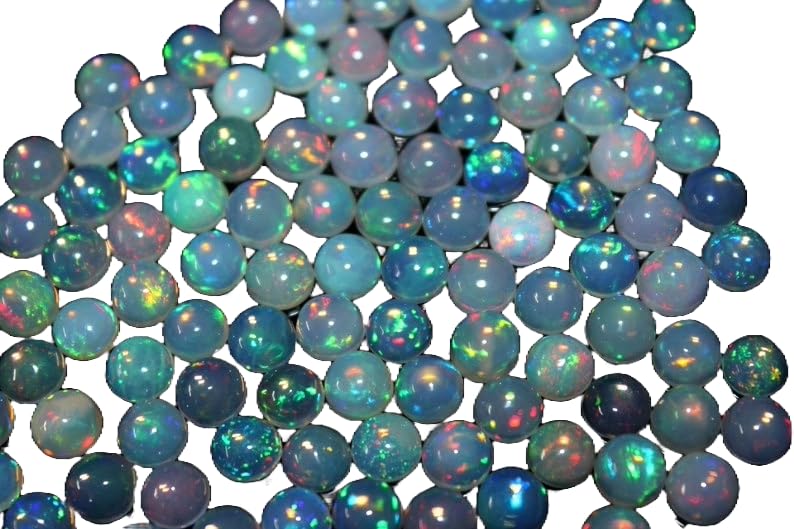 6mm  Ethiopian Opal,100Pcs Cabochon AAA Quality  Ethiopian Opal,100Pcs ROUND Cabochon Ethiopian Opal Cabochon Natural welo opal multi fire opal loose Gemstone For Jewelry Making