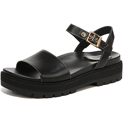 Vionic Women's Onyx Jamie Toe Adusjtable Strap Sandal - Ladies Lug-Sole Platform Sandals with Concealed Orthotic Arch Support, Sizes 5-12 Medium Fit