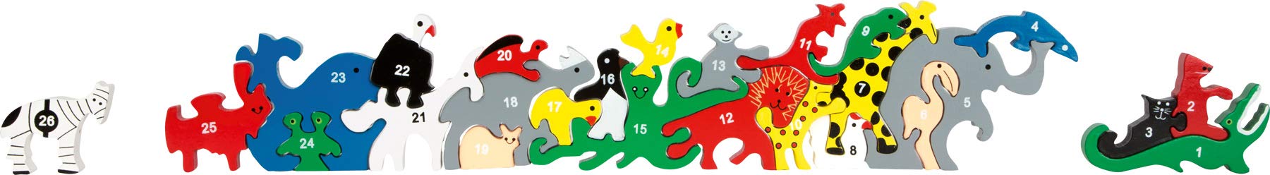 small foot 2841 puzzle drewniane "Litery i cyfry" zestaw do nauki przedszkola, od 5 lat
