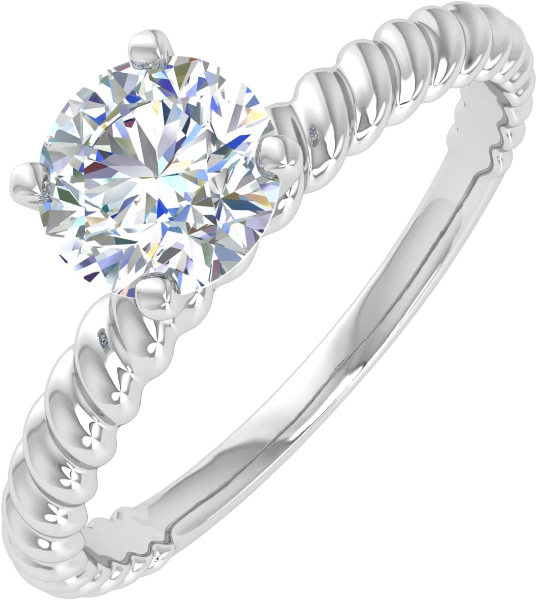 1/3 Carat Prong Set Solitaire Diamond Engagement Ring Band in 14K Gold