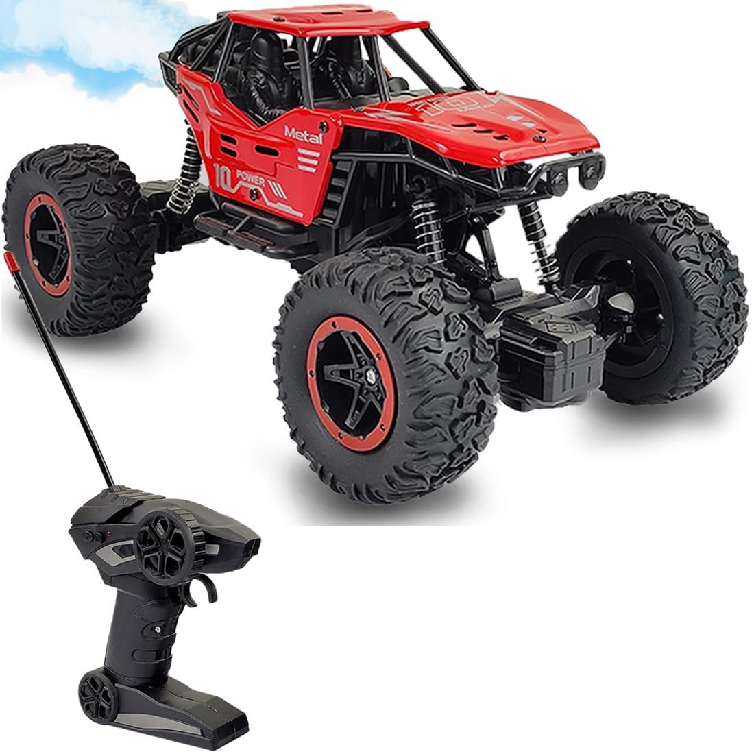 WizToy Remote Control Rock Crawler RC Monster Truck (3 Month Warranty)| Big Size Off Road 2WD RC Car with Rechargeable Battery, Smoke Spray Function and High Speed Racing Toy (Red) (B0CN9RC7ZN) Amazon Price History, Amazon Price Tracker