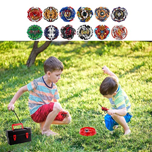 MagiDeal 12 Stks Combat Tol 4D Model Acceleratie Launcher Tol Kinderspeelgoed met Launcher - Afbeelding 3