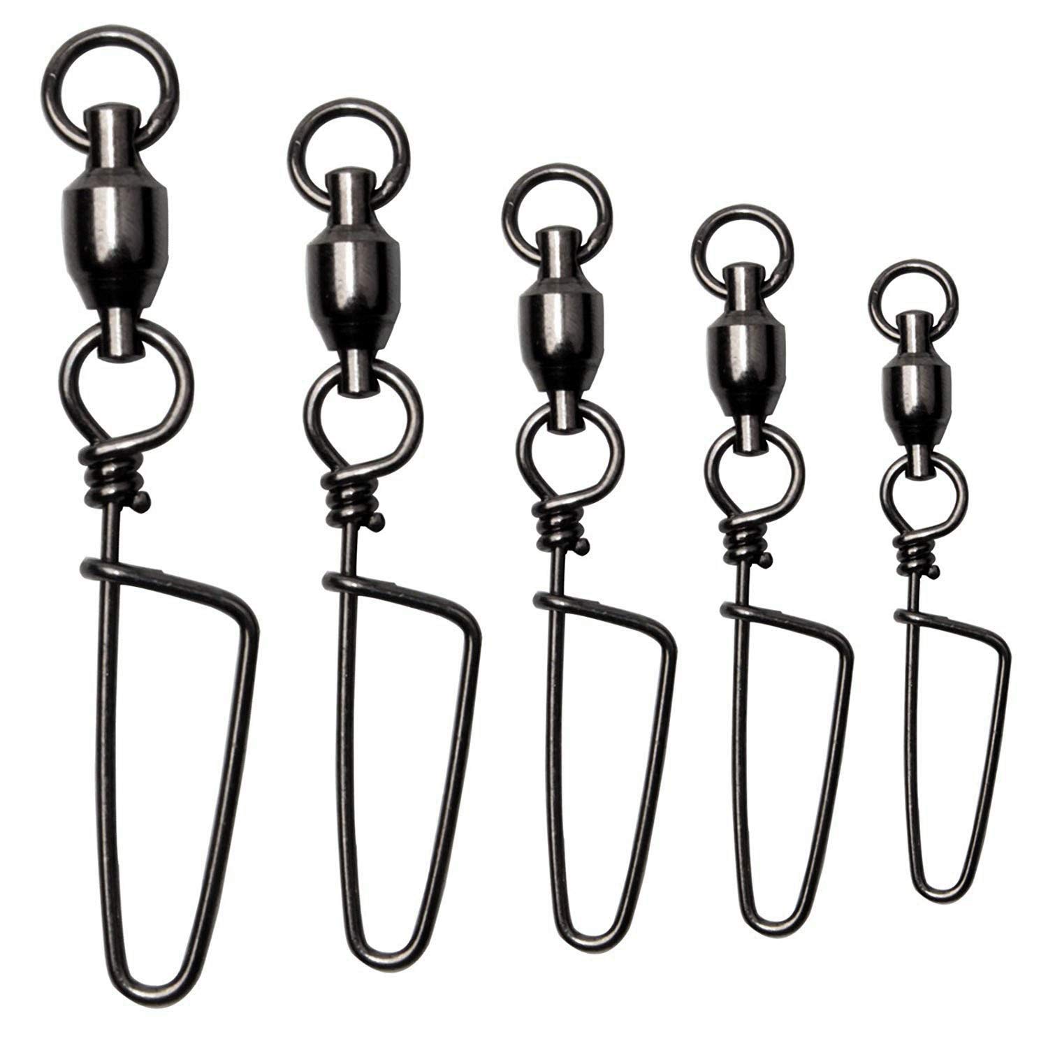 OROOTL Fishing Swivel Snap, 20pcs Ball Bearing Swivels with Coastlock Snap Stainless Steel Fishing Swivels & Snaps for Saltwater Freshwater Fishing Tackle 26LB-503LB