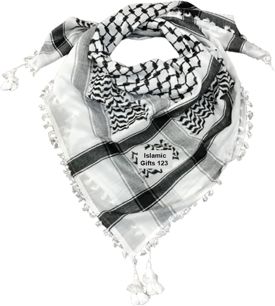 4 packPalestine Scarfs Shemagh Cotton Arab Keffiyeh Scarf Men Head Neck Face Wrap Cotton Men Military Woven Not Printed Ramadan