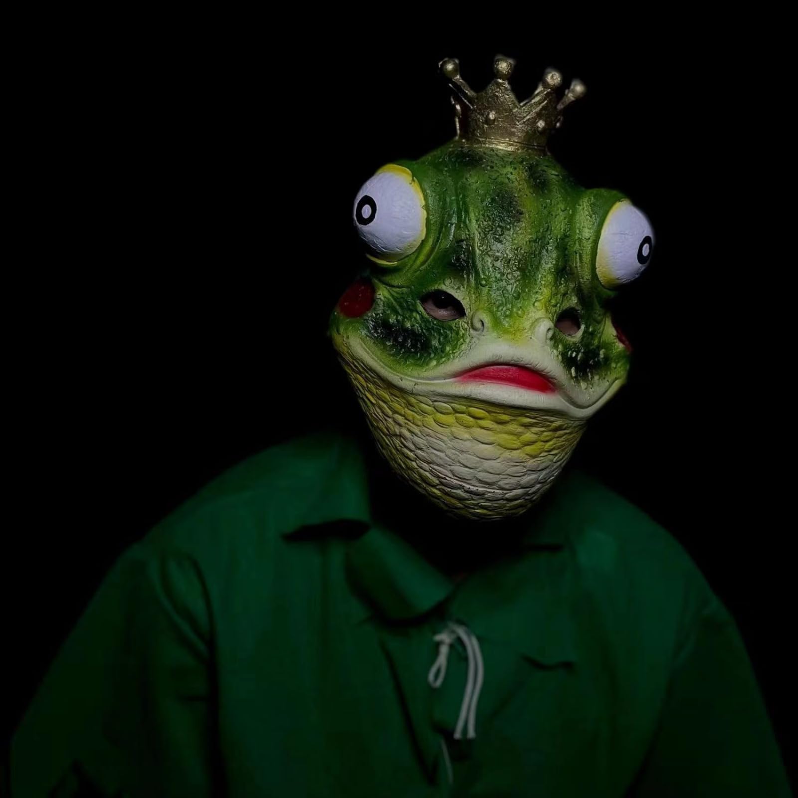 Zabawna zabawna maska żaba na cosplay, imprezę i żartoby, Halloween, imprezę, bal do makijażu