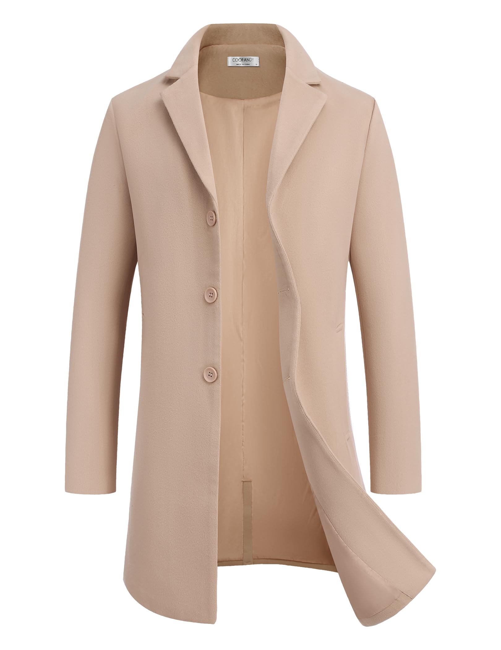 COOFANDY Mantel Herren Wintermantel Warm Herrenmantel Reverskragen Trenchcoat Business Winterjacke mit Taschen
