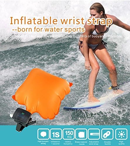 Wearable Portable Rescue Device Float Wristband Lightweight Water Buoyancy Aid Device for Adult Kids&New Swimmers Drowning with Inflatable Gasbag Swimming Safety Device