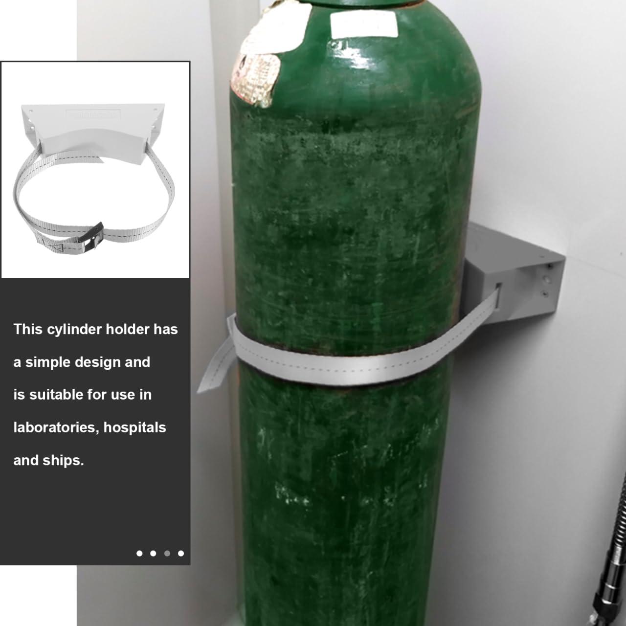 40Labs Supporto Fissaggio Bombola Gas 40L Staffa Regolabile Per Bombole Idrogeno Ossigeno Con Cinghia Per Montaggio Facile Bianco 9X9X2.5 Inch