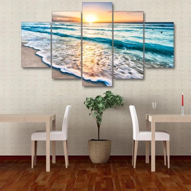 Grand tableau decoration murale salon habillage grand mur vide salon coucher de soleil