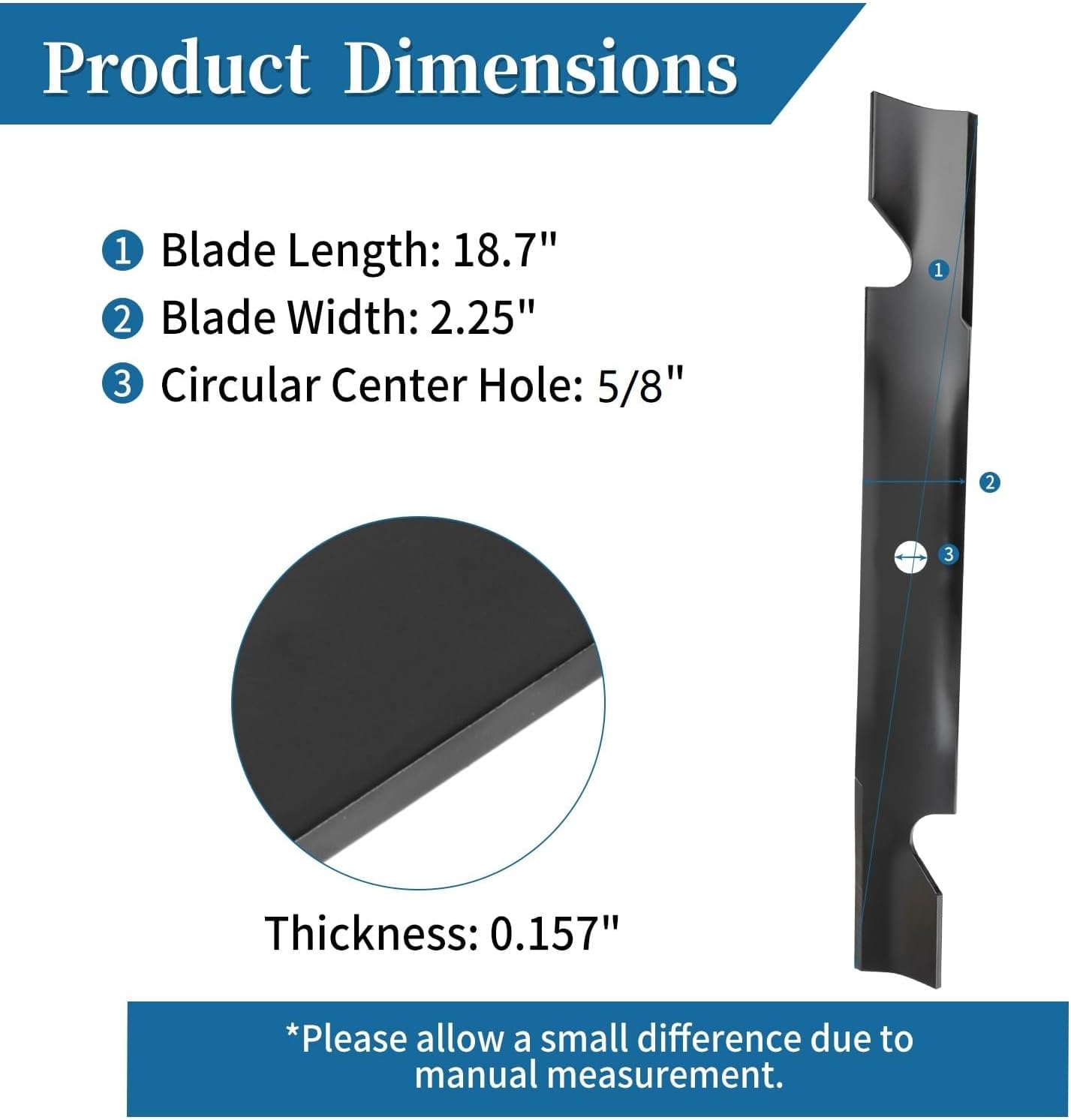 115-9650-03 Notched High Lift Blades for 54" Mower Deck, Compatible with Toro TimeCutter HD TItan ZX5400 ZX5420 MX5400 MR5400 Ex-mark Lawn Mower, Replace 115-4999 115-4999-03 115-2454-03, 3 Pack