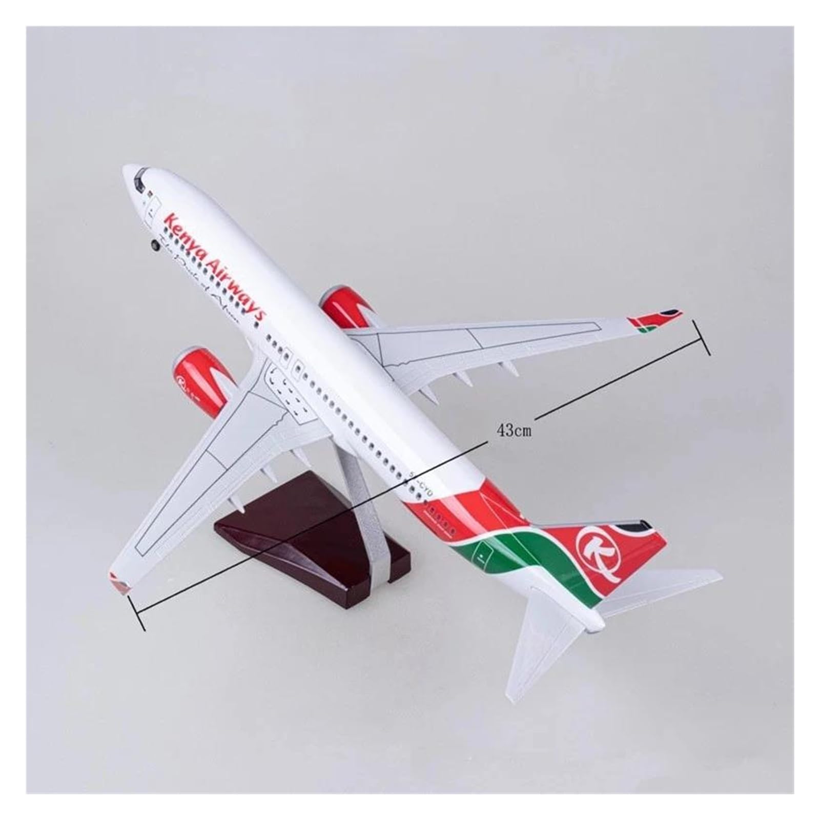 Odlewane zabawki samolotowe w skali 1/85 dla samolotu B737 MAX kenia samolot ze światłem i kołem odlewany model samolotu z żywicy Model kolekcjonerski samoloty do kolekcji (bez światła)