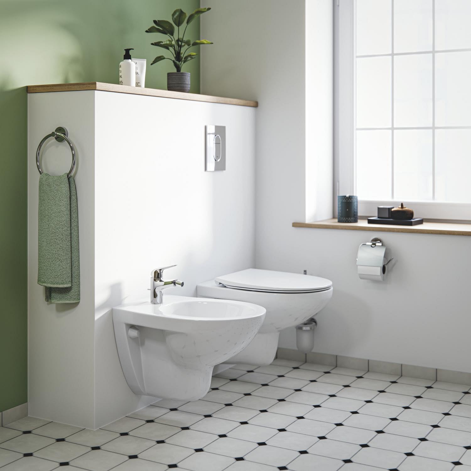 GROHE Swift Quickfix-Grifo de bidé 1/2", Cromo, Menor consumo de agua, 24332001