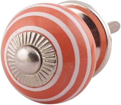 IndianShelf Paquete de 8 pomos de cajón de cerámica naranja para pomos de gabinete de cocina, tiradores de puerta, cómoda decorativa de primera disponible en Yaxa Venezuela