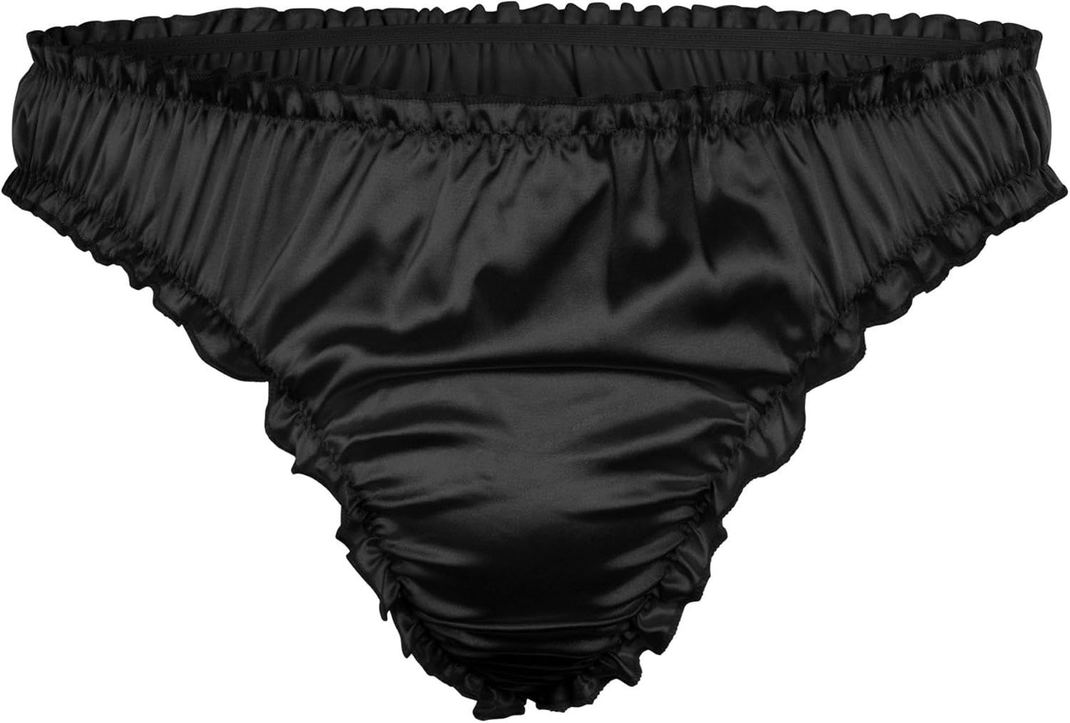 Satini Men's Satin Ruffle Sissy Thong Tanga Knickers Briefs Panties - Image 8