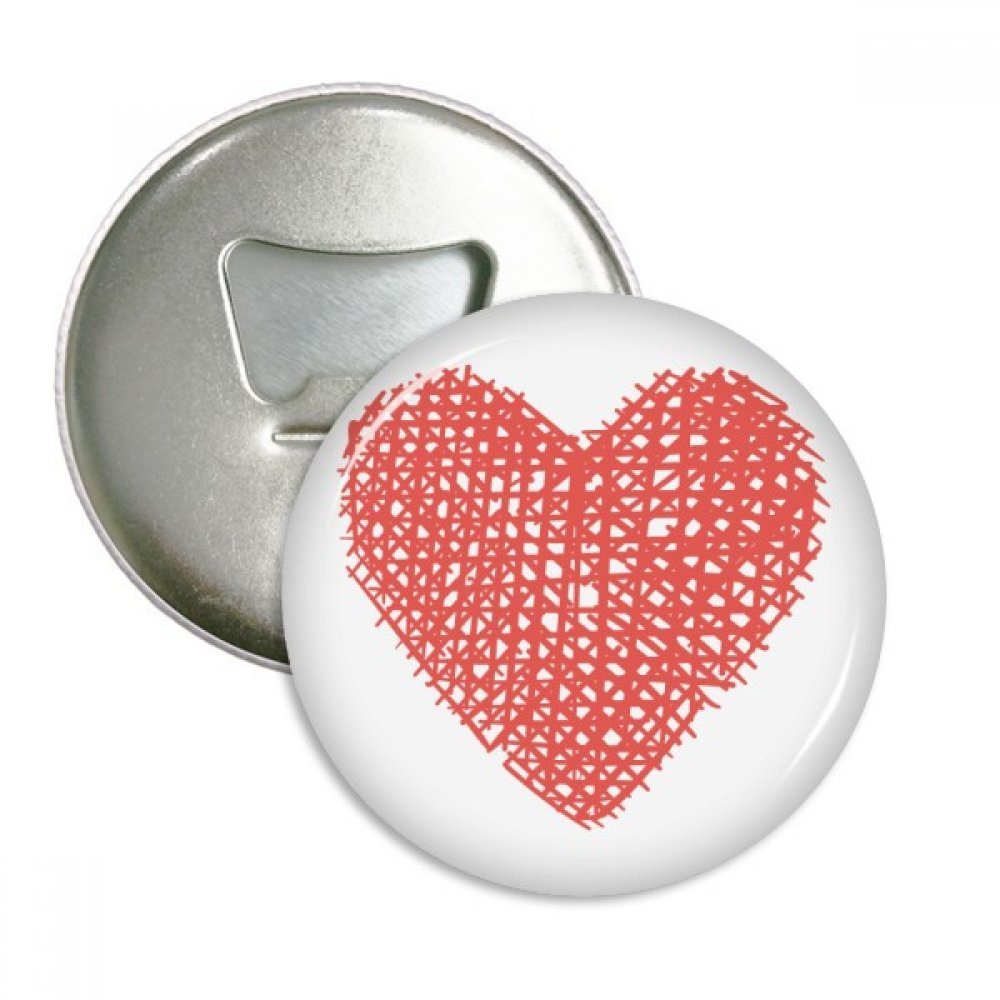 Valentine ouvre-bouteille aimants réfrigérateur pins badge rose 3pcs