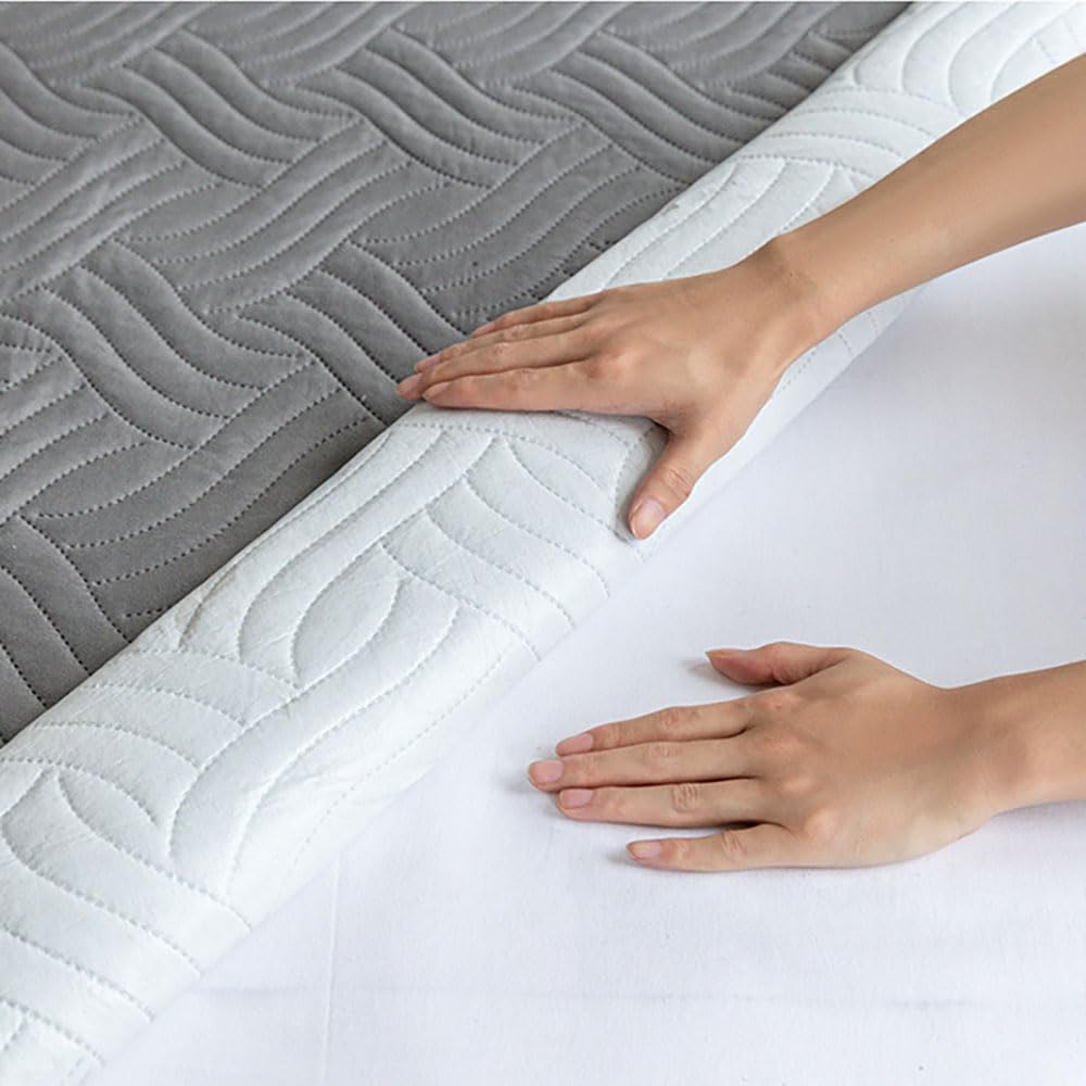 Protector De Cama De Fácil Cuidado, Color Sólido, Textura Ondulada, Protector De Colchón Antiácaros, hasta 25cm De Profundidad.-Blue||200x200cm