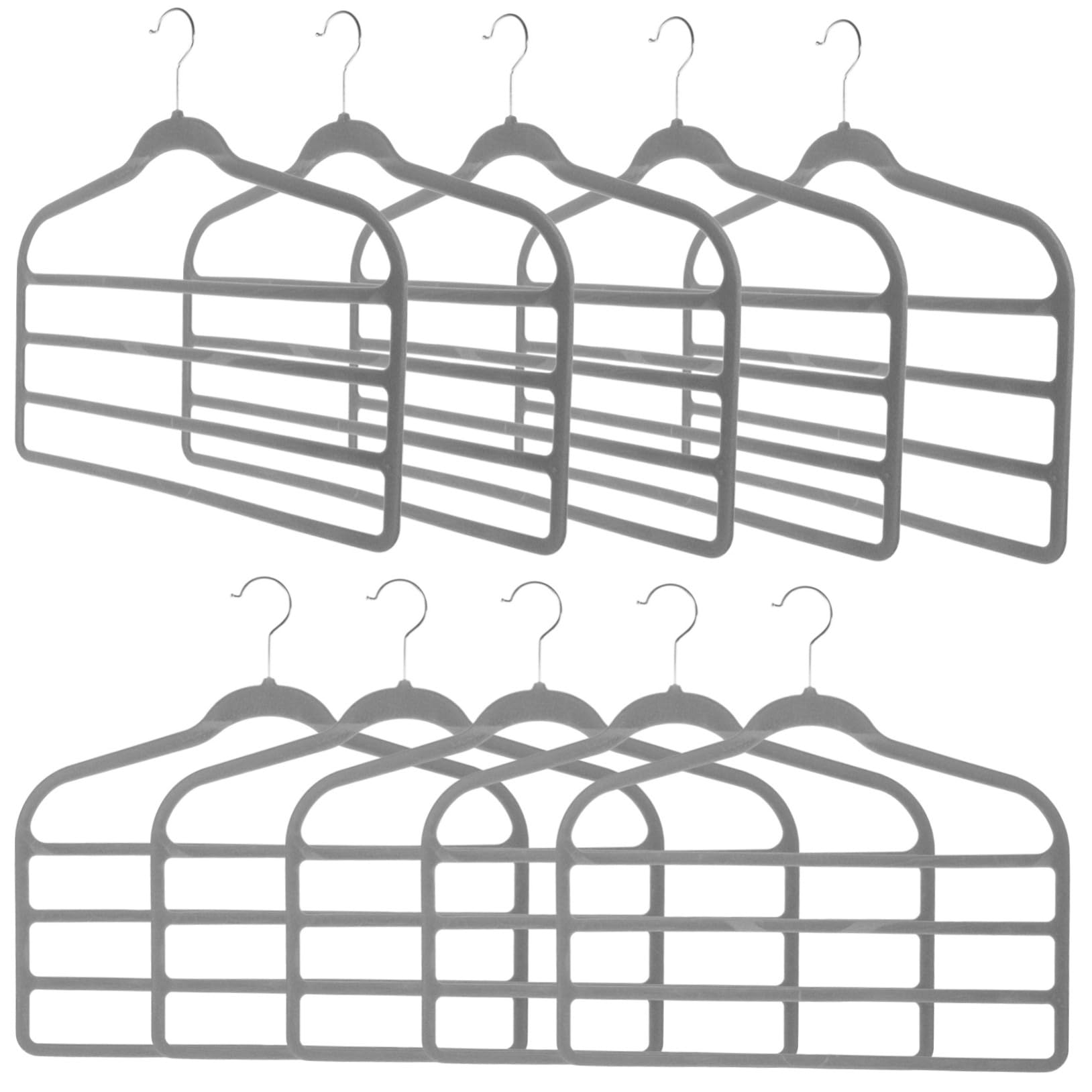 ABOOFAN 10pezzi Grucce Multi-strato Per Pantaloni Armadio Salvaspazio Antiscivolo Appendini Sottili Per Jeans e Accessori Organizzatore Scomparti Per Guardaroba Ordinato