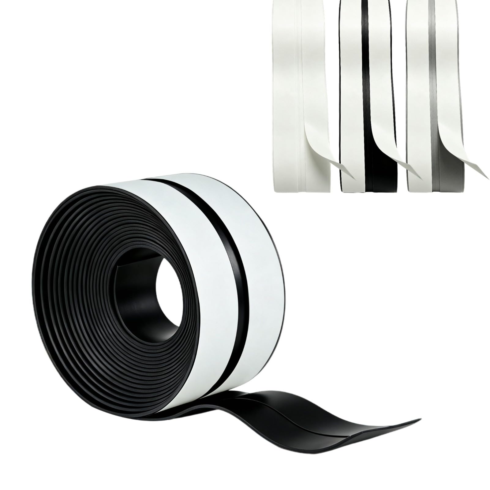 Yoller Weichsockelleiste Selbstklebend, PVC Sockelleiste Küche, Winkelleiste Übergangsbestimmung, Sockelleiste Selbstklebend für Schlafzimmer, Küche und Badezimmer, Schwarz 3 x 3 CM x 24M