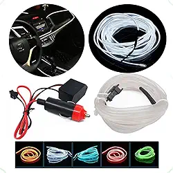 Fita Fio Luz Led Carro Interna 5m Automotiva Interior Neon Fibra Ótica Painel Tunning Decorativa (BRANCA)