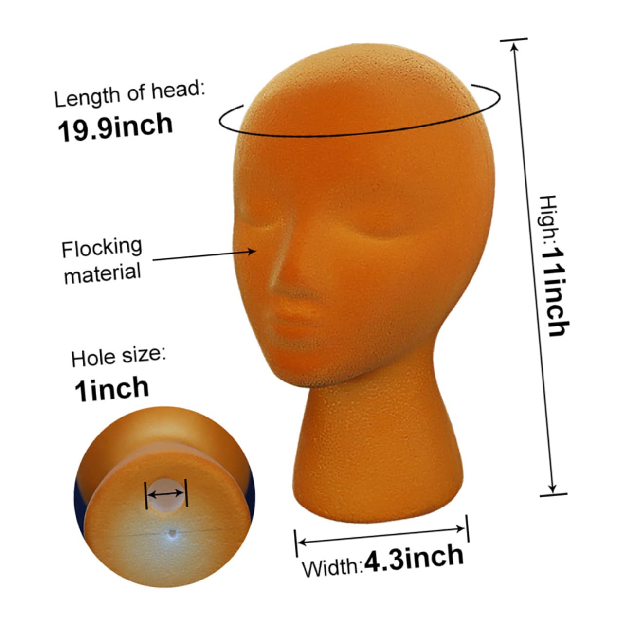 Healeved Salon Shop Display Wig Mannequin Head Stand Women Head Model Wig Display Stand and for Use