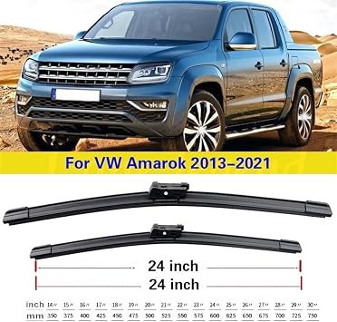 Car Wiper Front Wiper Blades Compatible with VW Amarok 2013-2021 Windshield Windscreen Window Car Rain Brushes 24''+24''